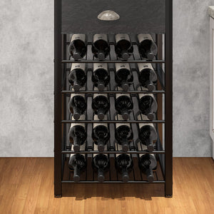 4-Tier Freestanding Wine Rack with Bar Cabinet and Glass Holder