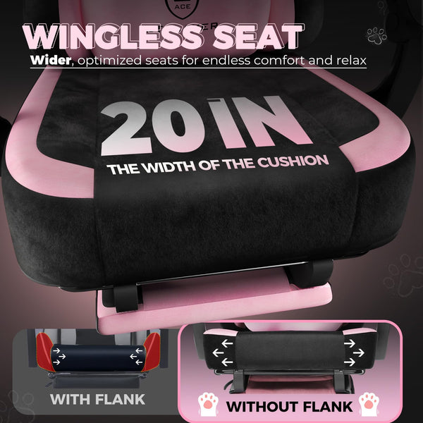 Cat Ear Gaming Chair – Velvet Reclining Office Chair