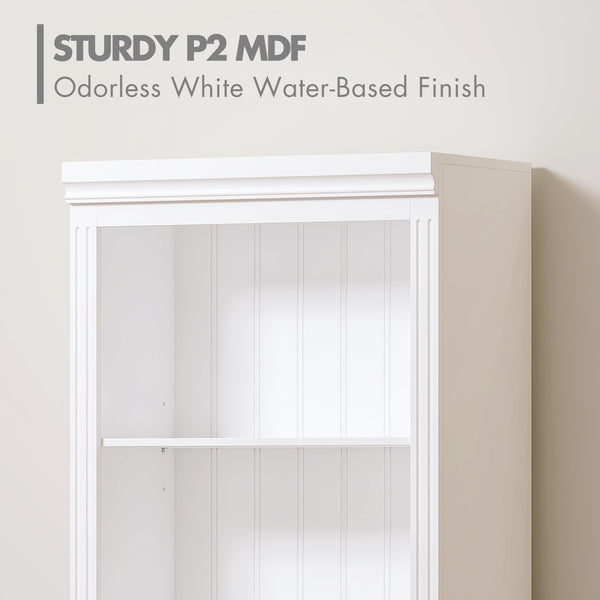 5-Tier Tall Bookshelf with Adjustable Shelves