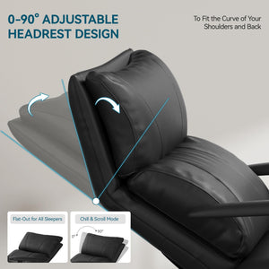 Reclining Office Chair with Footrest & Adjustable Headrest