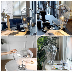 Modern Glass Desk Lamp with Swing Arm & Touch Control