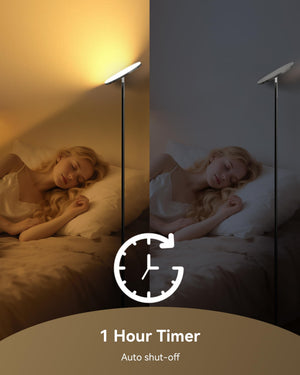 LED Torchiere Floor Lamp with Remote & Foot Switch