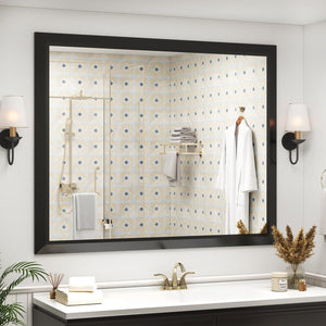 36x30 Rectangle Bathroom Vanity Mirror with Metal Frame, Anti-Rust, Wall Mounted