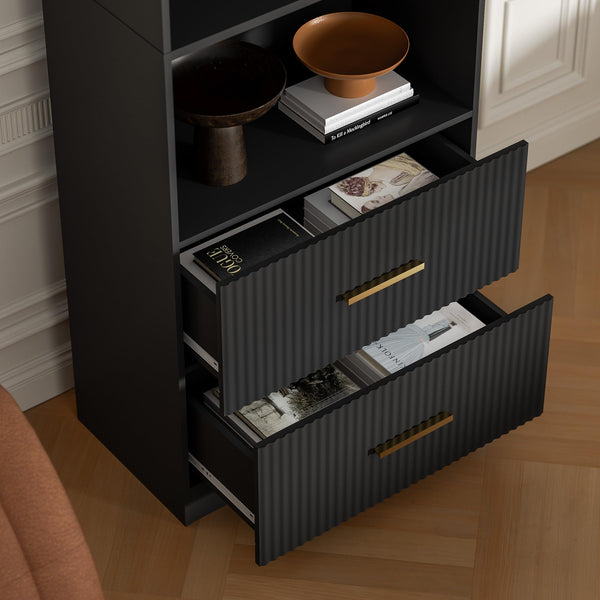 Bookcase with Drawers & Adjustable Shelf, 63"