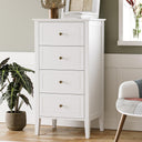 4-Drawer Wood Dresser with Metal Handles — White
