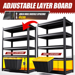 TXTDPL 5-Tier Garage Shelving,Storage Shelves 3000 LBS, Metal Garage Shelving Easy Assembly, Adjustable Garage Storage Organization Shelf for Warehouse, Basement, Pantry, Black (72''HX46''WX20''D)