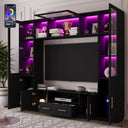 94" Wall Unit Entertainment Center with LED Lights