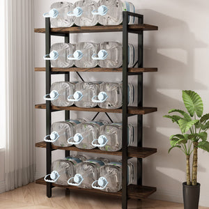 Industrial Solid Wood Bookcase with Metal Frame
