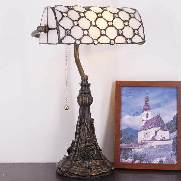 Tiffany Style Stained Glass Table Lamp with Adjustable Angle
