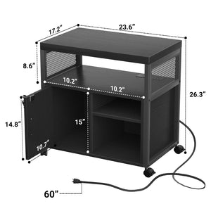 Lateral File Cabinet with Printer Stand & USB Charging