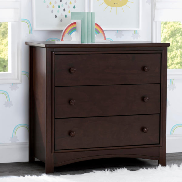 3-Drawer Dresser with Changing Top and Interlocking Drawers