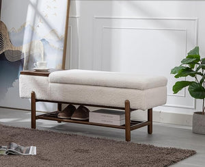 Entryway Storage Bench with Shoe Shelf