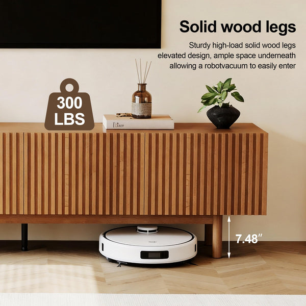 Mid-Century Modern TV Stand for 70-100 Inch TVs with Storage