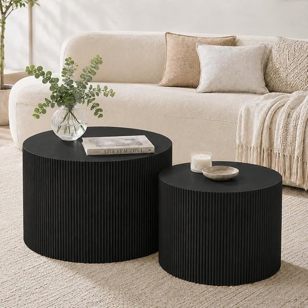 Round Nesting Coffee Table Set of 2