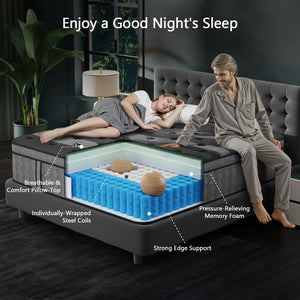 Memory Foam Hybrid Mattress with Pocket Coils