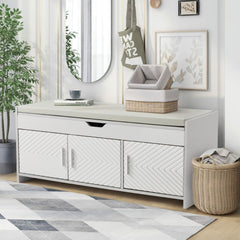 Lift Top Storage Bench with Cushioned Seat