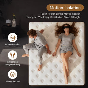 12 Inch Hybrid Mattress with Gel Memory Foam, Pocket Springs & Cooling Cover
