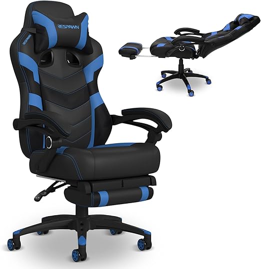 Ergonomic Gaming Chair with Footrest & Lumbar Support