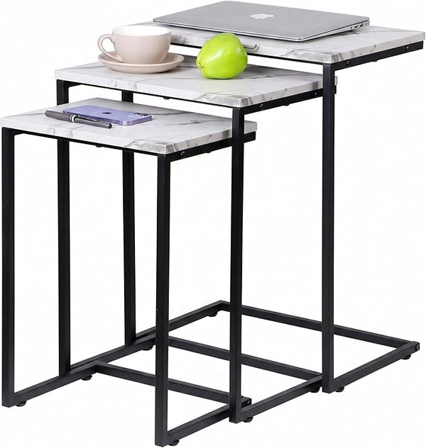 C-Shaped Nesting End Tables, Set of 3