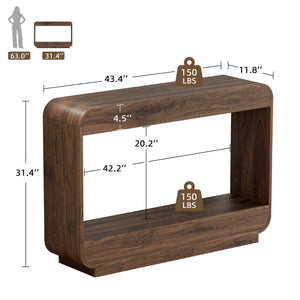 43" Waterfall Console Table for Entryway & Living Room