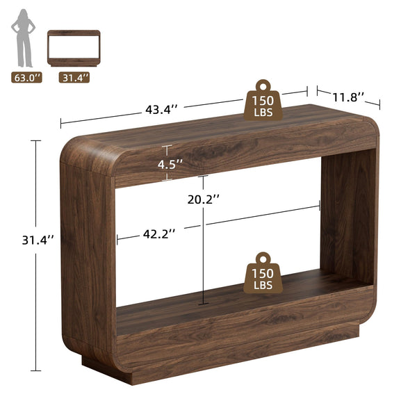 43" Waterfall Console Table for Entryway & Living Room