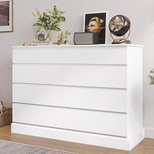 8-Drawer Double Dresser with TV Stand – Engineered Wood Storage Chest