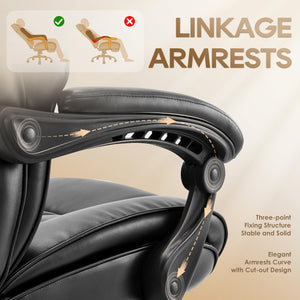 High-Back Ergonomic Office Chair with Footrest & Lumbar Support