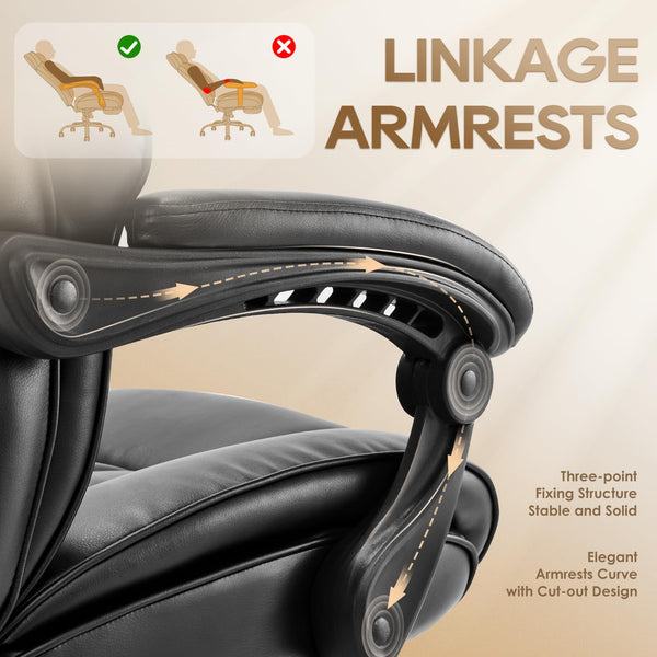 High-Back Ergonomic Office Chair with Footrest & Lumbar Support