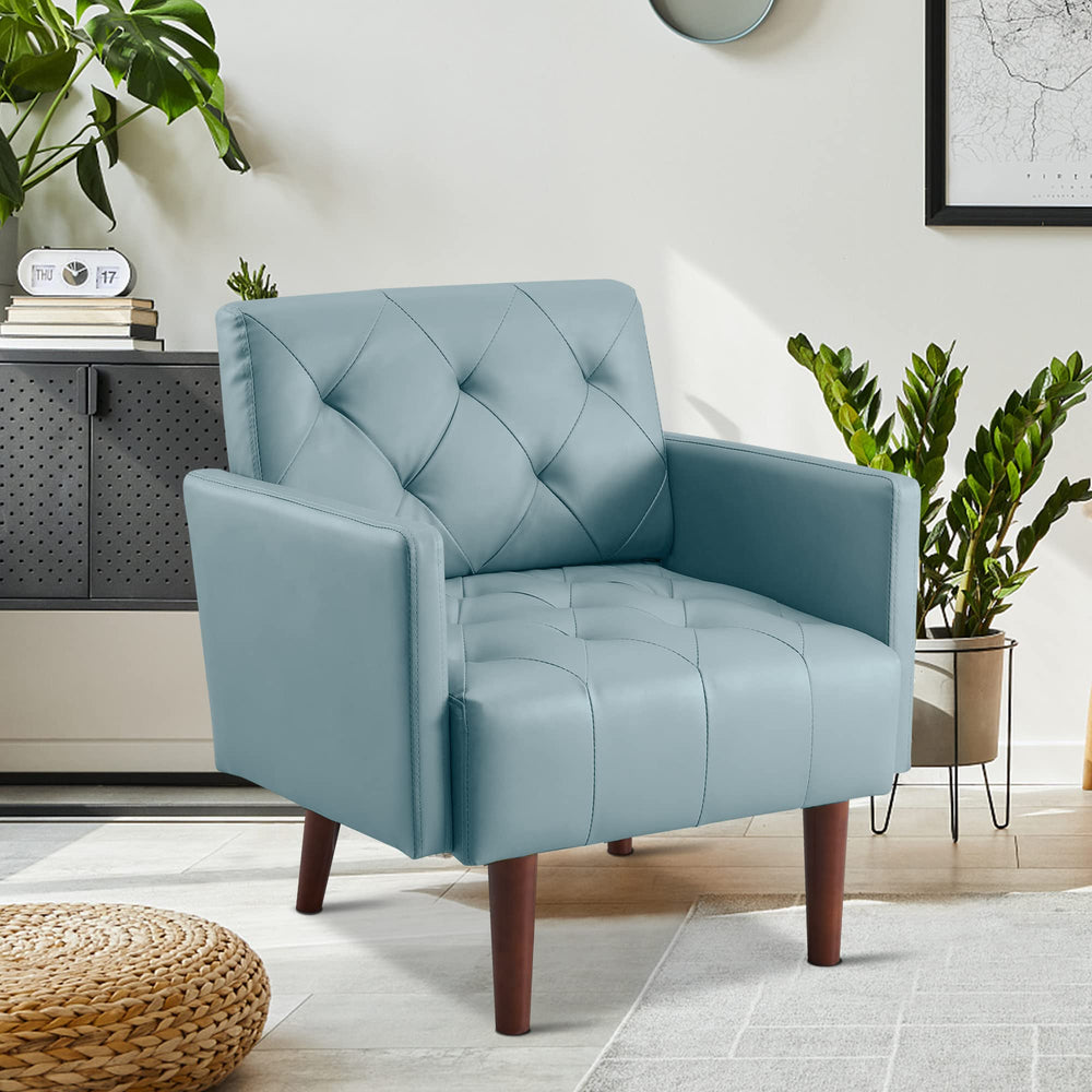 PU Leather Tufted Accent Armchair