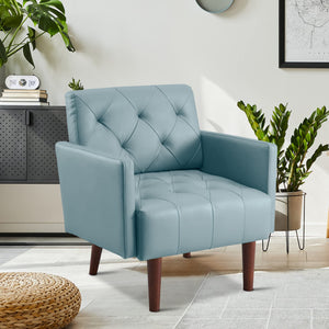 PU Leather Tufted Accent Armchair