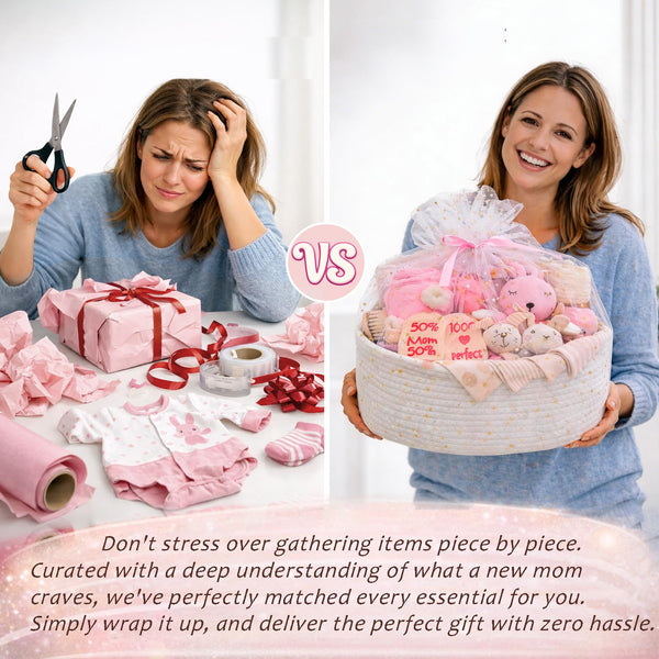 27-Piece Baby Girl Newborn Gift Basket Set