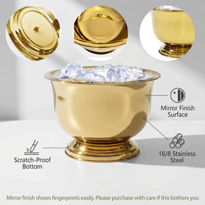 Gold Stainless Steel Beverage Tub – 10 Quart Ice Bucket