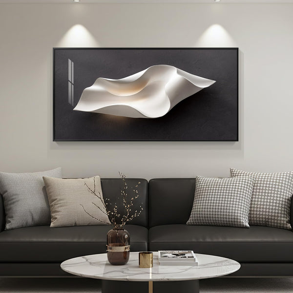 Large Abstract Wall Art Framed Canvas Print – 28x57 Inch
