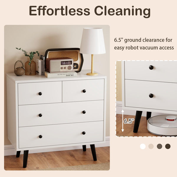 4-Drawer Chest Storage Cabinet with Anti-Tipping Device
