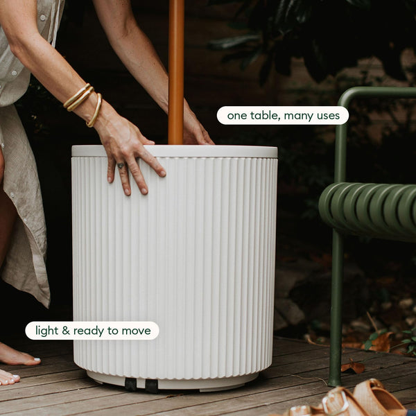 Outdoor Umbrella Side Table with Umbrella Hole