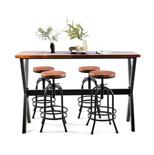 Rectangular Bar Height Pub Table with Metal Frame