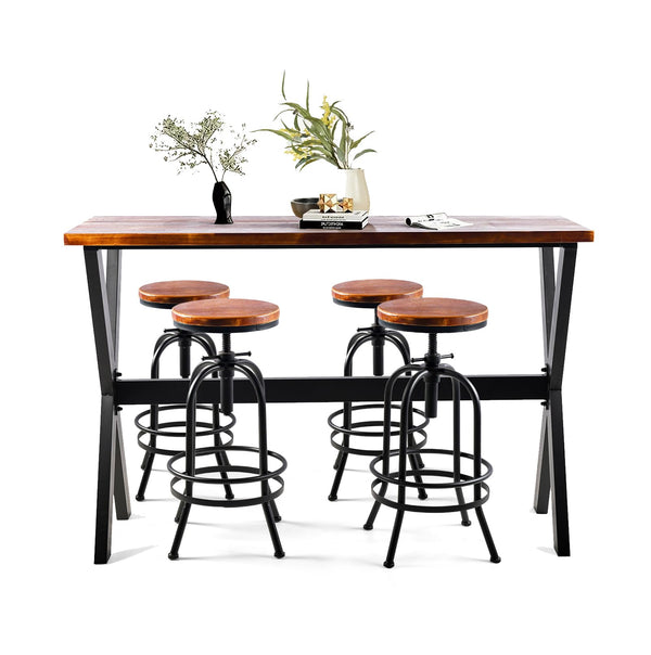 Rectangular Bar Height Pub Table with Metal Frame