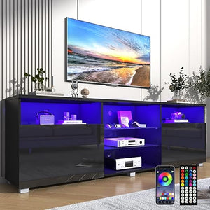 LED TV Stand with Storage Drawers & Shelves