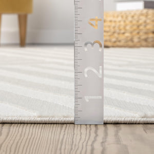 Cream Geometric Area Rug – Modern Soft Indoor Rug