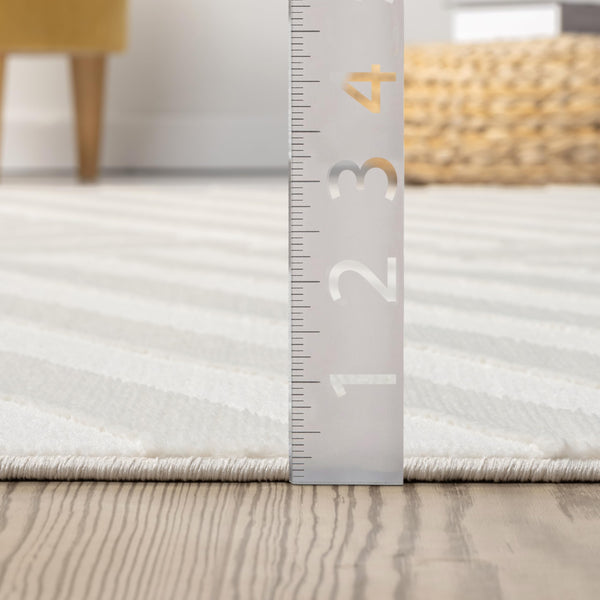 Cream Geometric Area Rug – Modern Soft Indoor Rug
