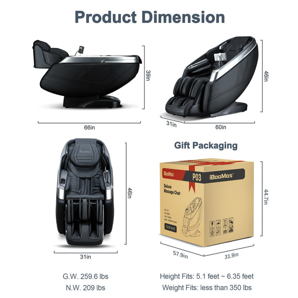 4D Massage Chair – Zero Gravity SL-Track Recliner
