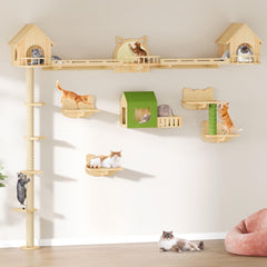 Cat Wall Shelves Floor to Ceiling Tower with Scratching Posts