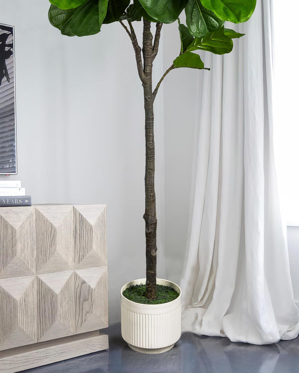 6ft Artificial Fiddle Leaf Fig Tree with Planter