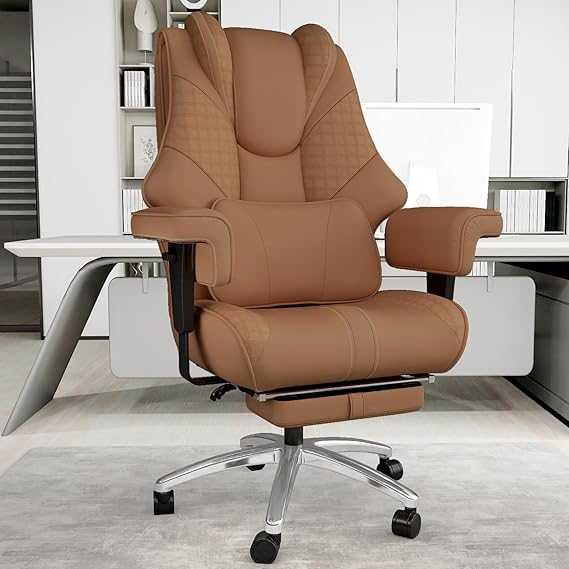 Big and Tall Ergonomic Reclining Office Chair with Footrest – 400 lb Capacity