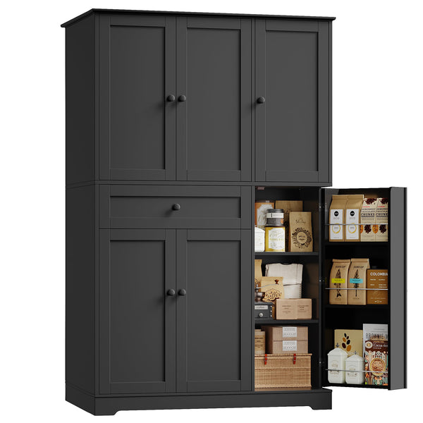 68" Tall Kitchen Pantry Storage Cabinet with Doors & Shelves