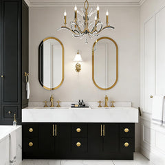 Double Sink Bathroom Vanity with Lighted Mirror
