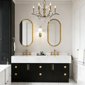 Double Sink Bathroom Vanity with Lighted Mirror