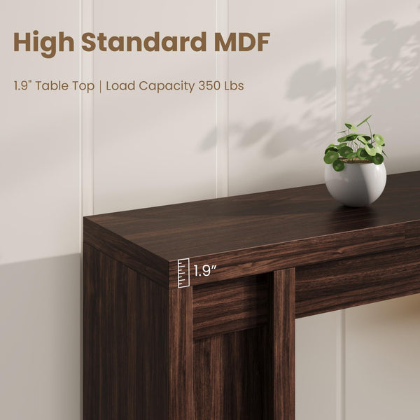 Garvee 70.9-Inch Entryway Table, Wooden Farmhouse Console Table, Thick Sofa Table Behind Couch Table, Long Console Tables for Entryway Living Room, Walnut