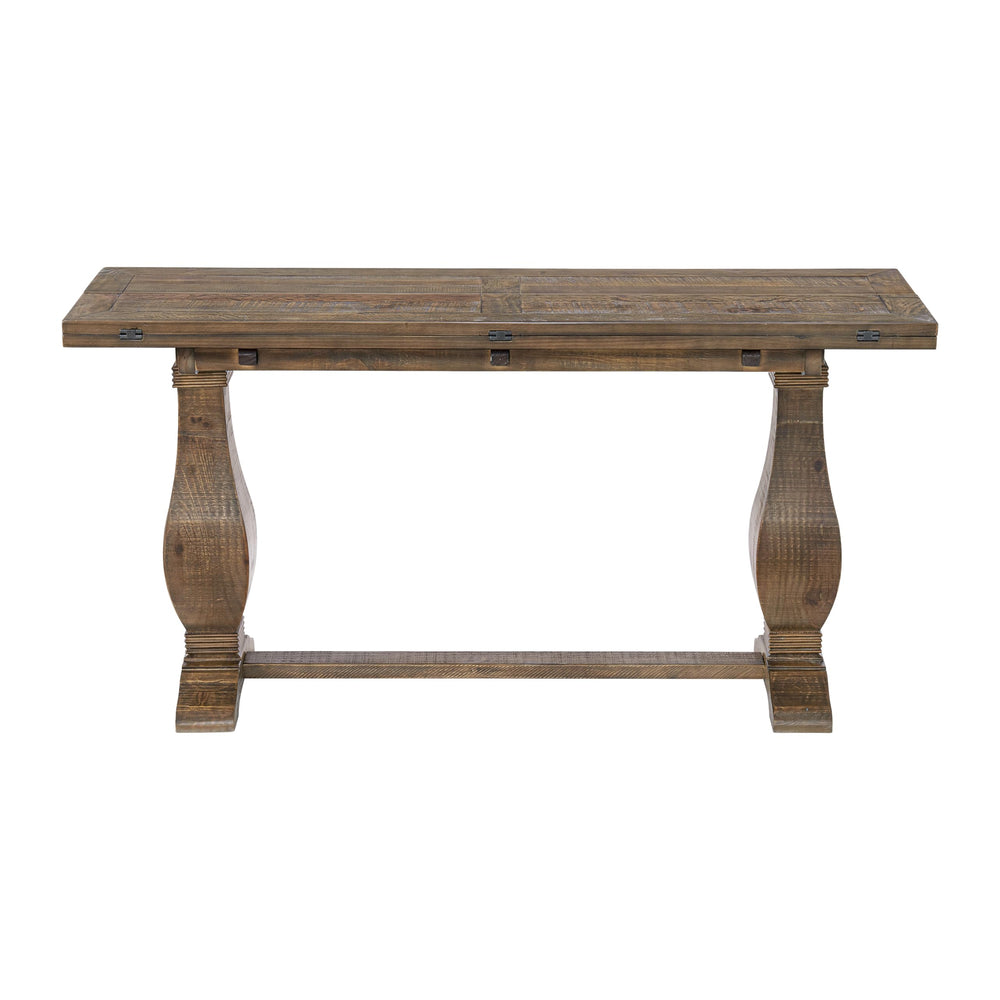 Farmhouse Flip-Top Console Dining Table – Solid Pine Wood