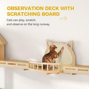 Cat Wall Shelves Floor to Ceiling Tower with Scratching Posts
